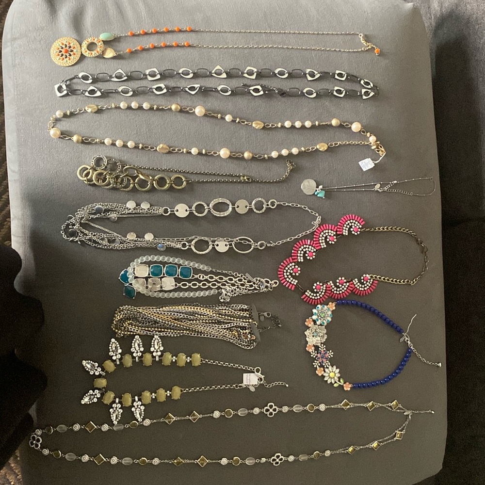 12 Lia Sophia necklaces..  2 with tags, otherwise great condition